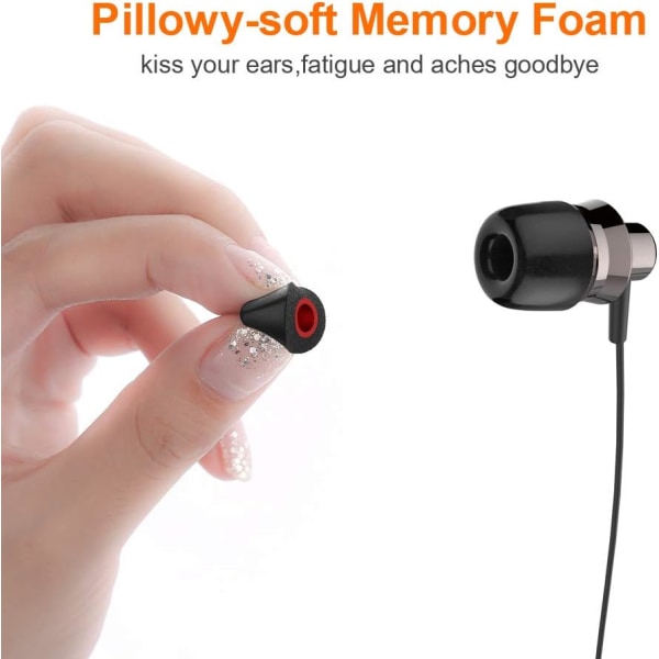 Udskiftning af øretelefoner, New bee Memory Foam 12 stykker Form 4.