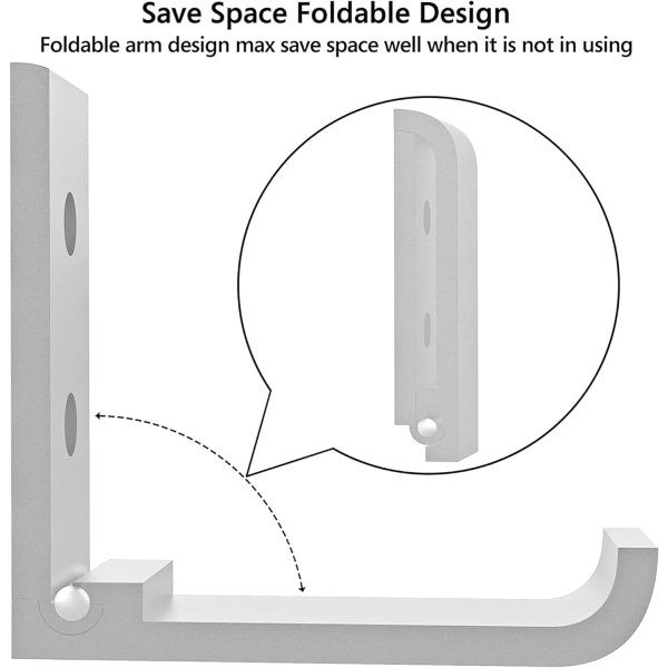 2 stk Foldable Headphone Wall Mount, Headphone Wall Mount, Stainle