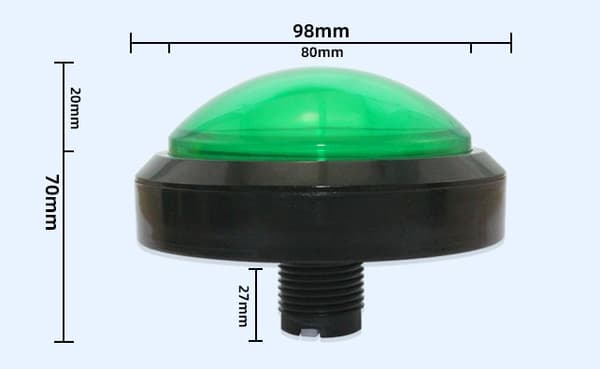 5x Nya 60mm kupolformade LED-upplysta tryckknappar för Arcade S