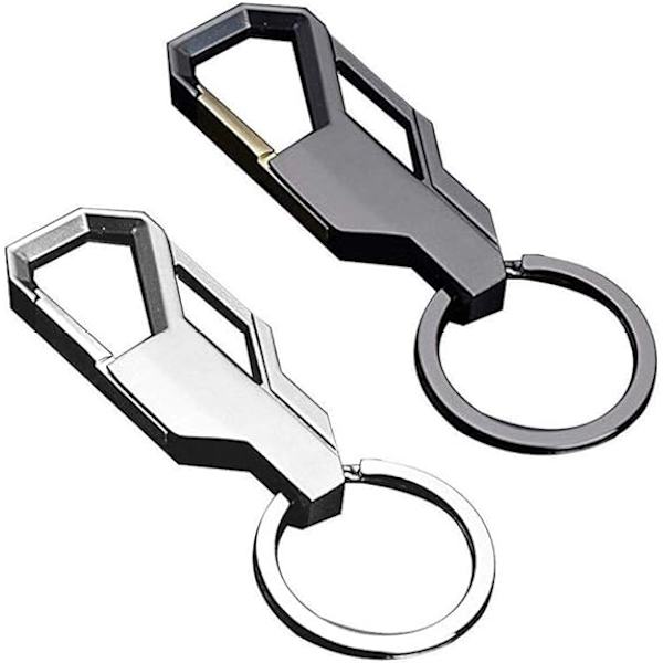 2 Pakker Zink Legering Ridsefast Bil Nøglering Klip Spole Cool Ring Spænde Nøglering Mænds Forretningsgaver L
