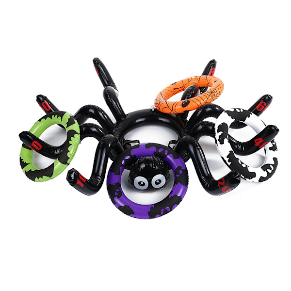 Halloween-leker Halloween Spider Ring Toss Set Oppblåsbart kastespill Oppblåsbart Spider Hat Toss Game H