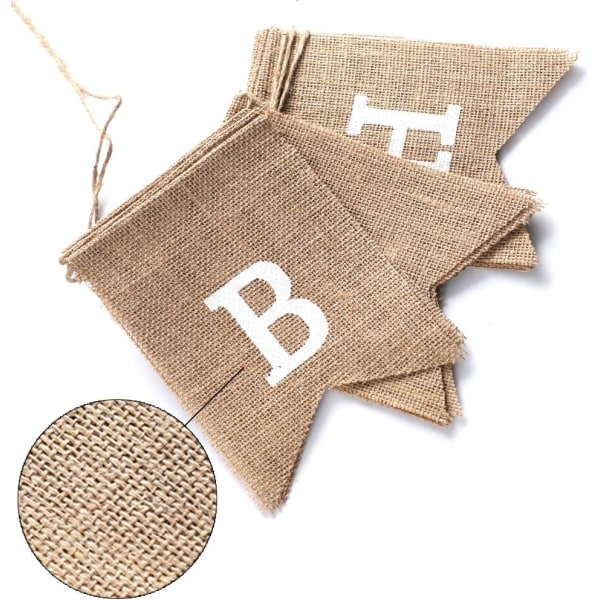 13 stykker Burlap Bunting Banner, perfekt DIY-dekorasjonstrekant