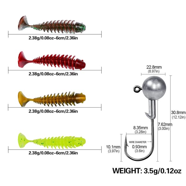 Blød fiskeflue 6cm - Ormeflue, bløde fiskefluer til ørred