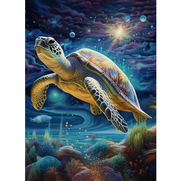 30x40cm 5D Diamond Tegnesett,(Sea Life Turtle) Crystal Rhinest