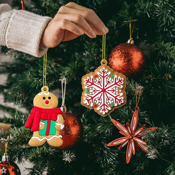 12 st Söta Pepparkaksmän Julgranspynt DIY, 3 tum, C