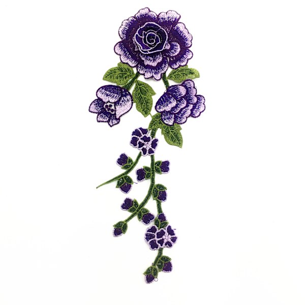 Broderade Stryk-på-lapp, 8 st Rosblommor Stryk-på-Applikationer L
