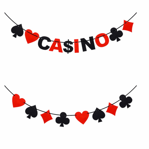 2 stk. casino banner pokerspil banner casino fest dekorationer fav