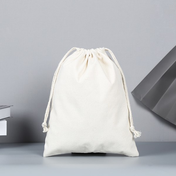 Bomullspåsar 18x26 cm 10 stycken med dragsko, förvaring Små tygpåsar för barns födelsedagskalas - Hållbar DIY