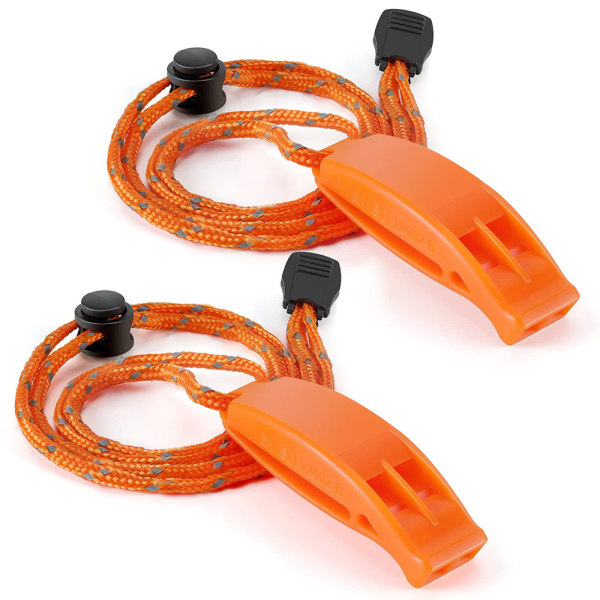 2 Pack Emergency Whistles with Lanyard Safety Whistle Survival Sh