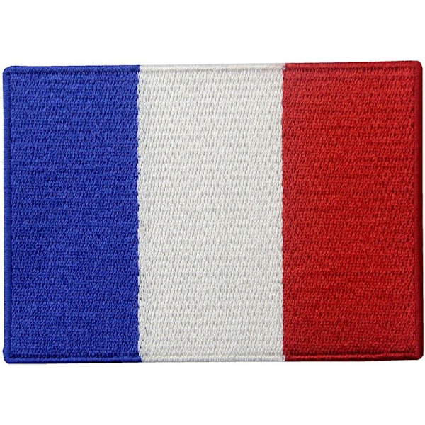 Frankrikes flagga, franska nationella emblemet, broderad järn- eller sylapp R