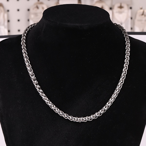 Silver Halsband i Rostfritt Stål 4 mm 45 cm Lång - Blomkorg Kedja