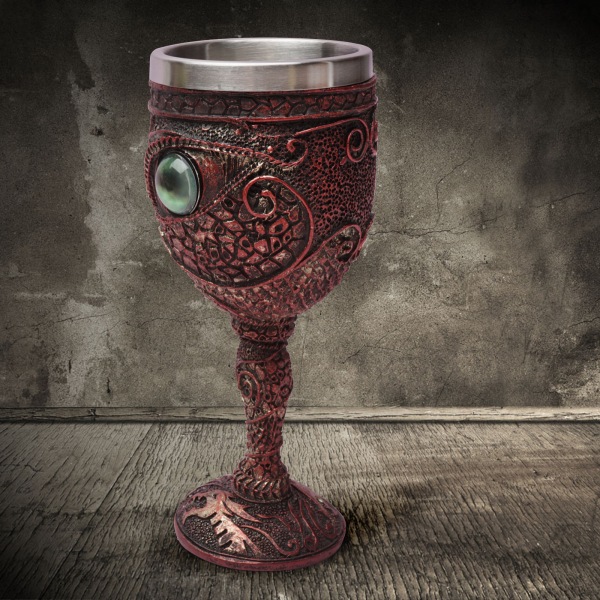 The Eye of The Dragon Mystical Fantasy Wine Goblet Skull Wine Glass 17.5*7.