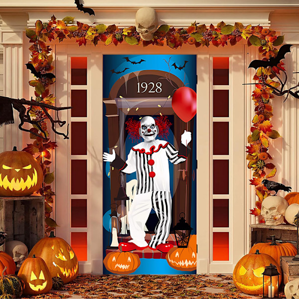 1 kpl Halloween-klovnin oven tarra - Luova 3D-seinätarra Halloween-juhlan koristeluun
