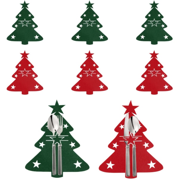 Julgransbestickhållare, 8 delar julbordspåse,