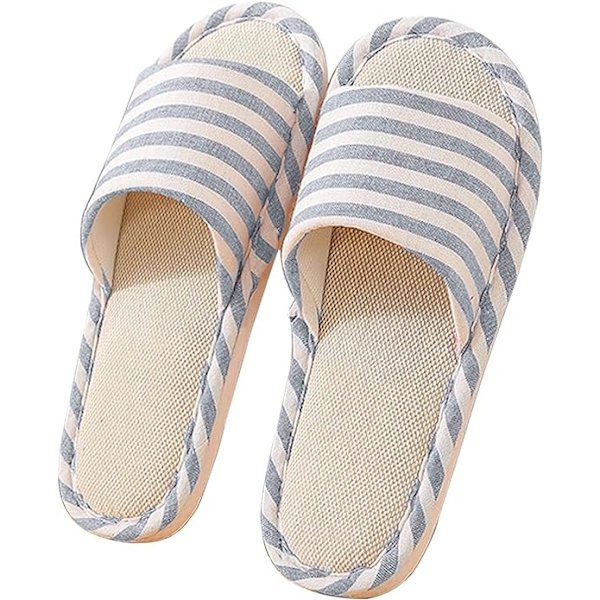 39/40 Unisex Bomull Linnetofflor, Casual, Öppen Tå, Tofflor, Mjuka, Halkfria, Jag