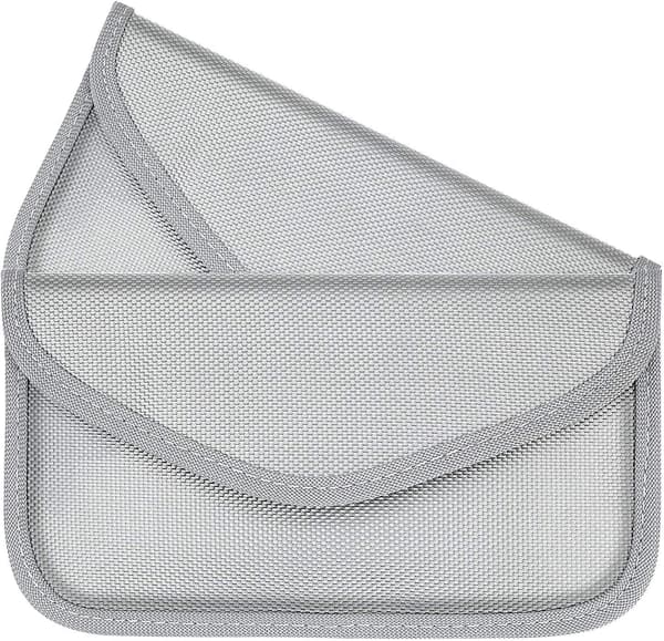 Faraday nyckelfobskydd (2-pack), signalblockerande väska för mobiltelefonintegritet (silver)