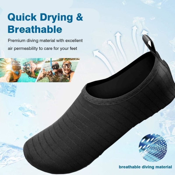 Vattenskor för kvinnor, män och barn, barfota snabbtorkande Aqua Slip On Vattenskor Strandskor