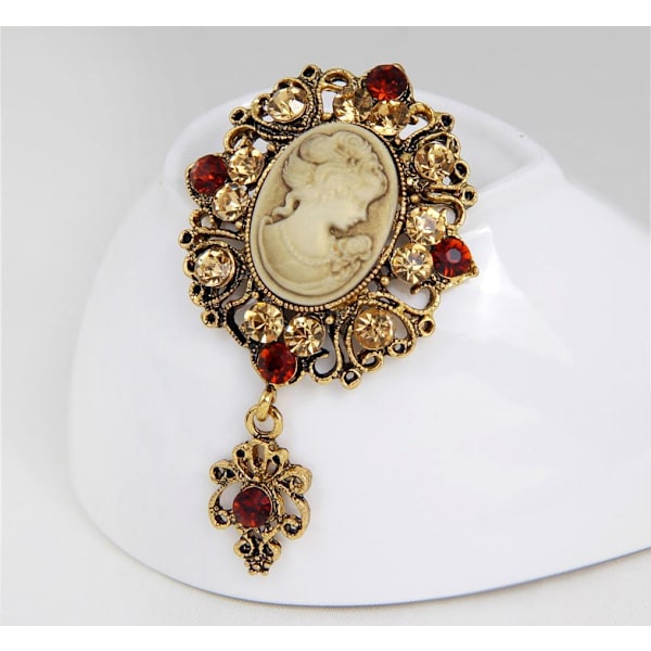 Glod- Dam Broscher Blom Brosch Pin Pläterad Blom Dekorativ Klänning Smycken Retro Sjal Klämma för
