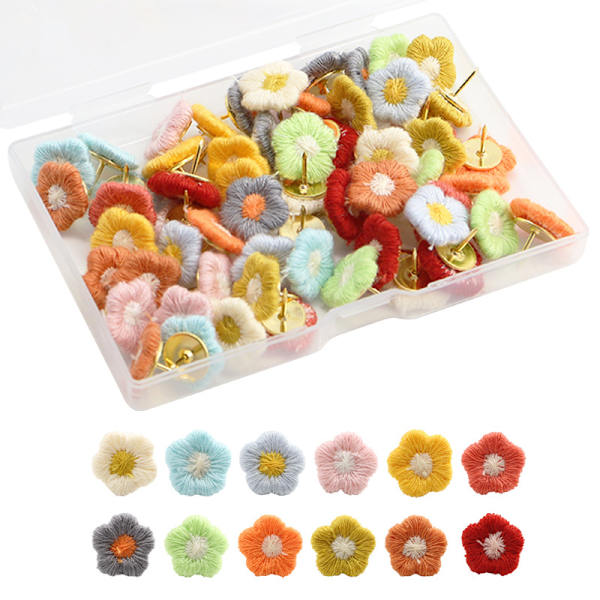 Blomster Push Pins, 120stk, Blomster Push Pins Dekorative Push Pins W