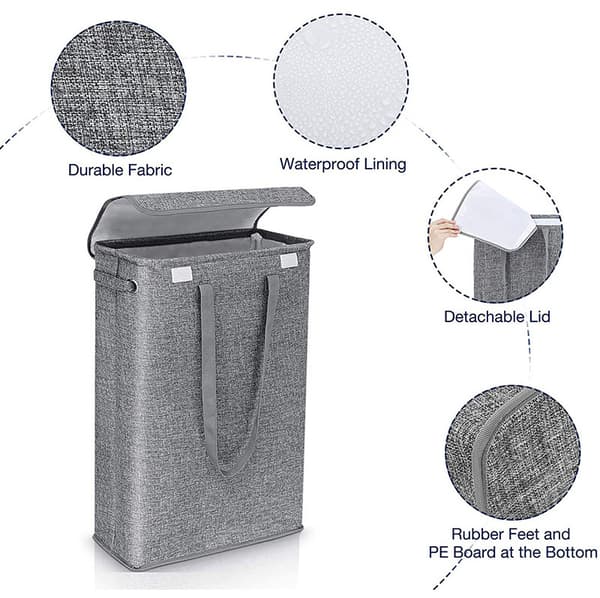 Brige 45 Liter Slimline Vikbar Tvätthållare med Lock - P E