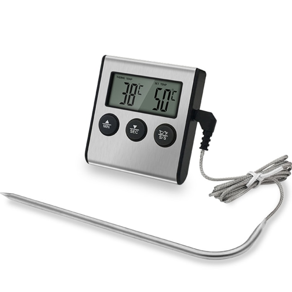Magnetisk digital kötttermometer 'Kök' med timer, batteri I
