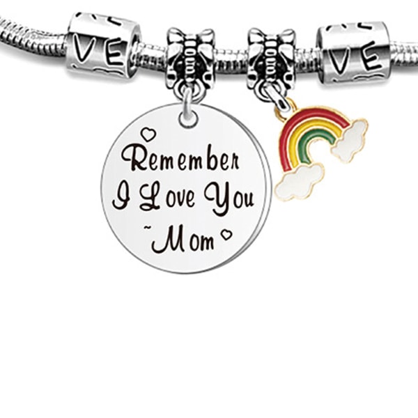 (SGLYC053 silver armband) + vit transparent film presentask Mormors Armband Kvinna Mamma Present Fru Mormor Y