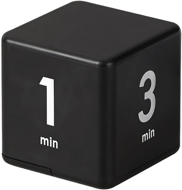 Rubiks terning timer - sort, 1-3-5-10 minutter