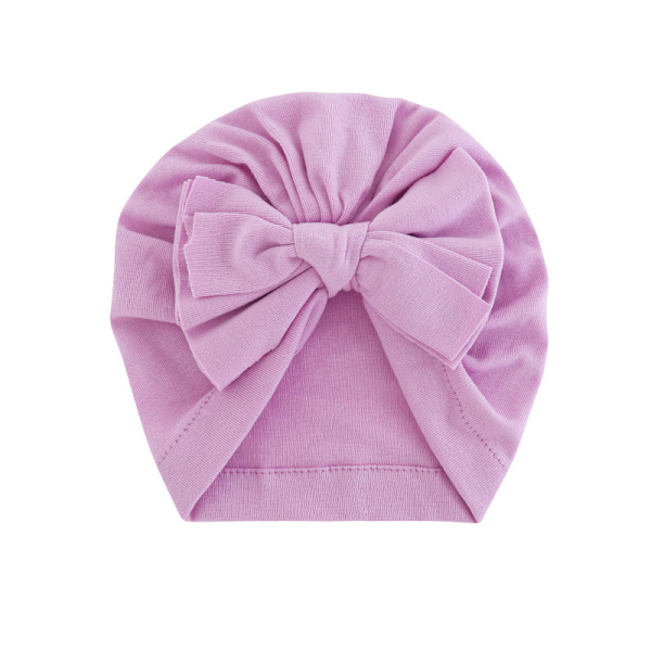 Baby Turban Nyfødt Bonnet Hårbånd Baby Jente Bomulls Bonnet Sløyfe Søt Hatt for Babyjenter Spedbarn 17.5*17.5cm J