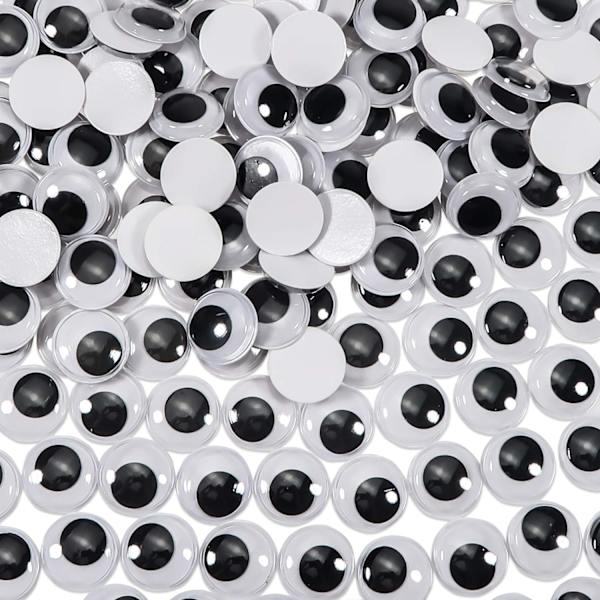 300 stk. 15mm Vippeøjne Sorte Hvide Runde Plastik Klæbestikker til Scrapbooking Håndværk Tilbehør DIY Håndværk Dukke D