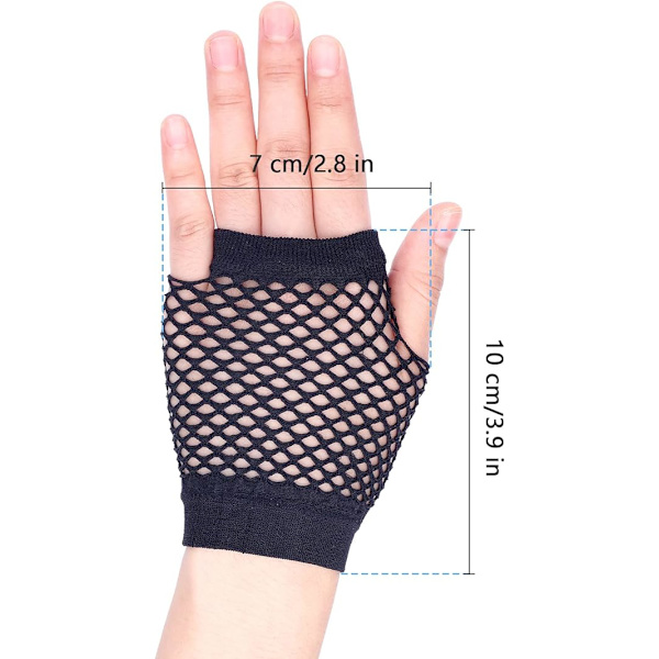 1 par fingerlösa fisknätshandskar Fisknät korta genomborrade handskar Nylo