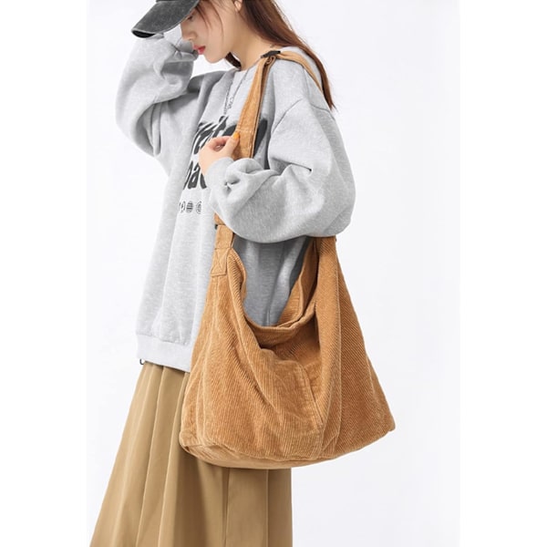 Brun Tote Bag Unisex Casual Handväska Stor Handväska Handväska Mode