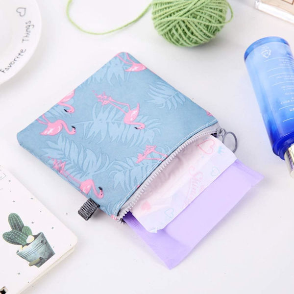 4-pack Menstruationsväska Sanitetsbinda Förvaringsväska Organiserare Reseväska Zip-väska Fick för Flickor Kvinnor Liten Fick Sanitetsbinda G