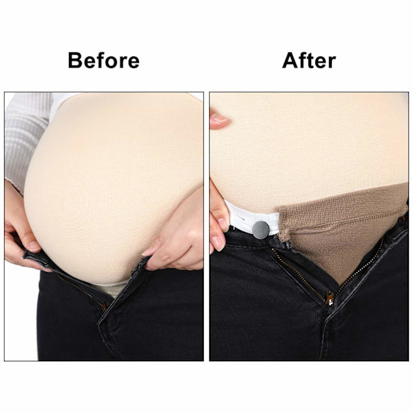 6 pakker Maternity Pants Extender Justerbar Elastisk Talje Extender