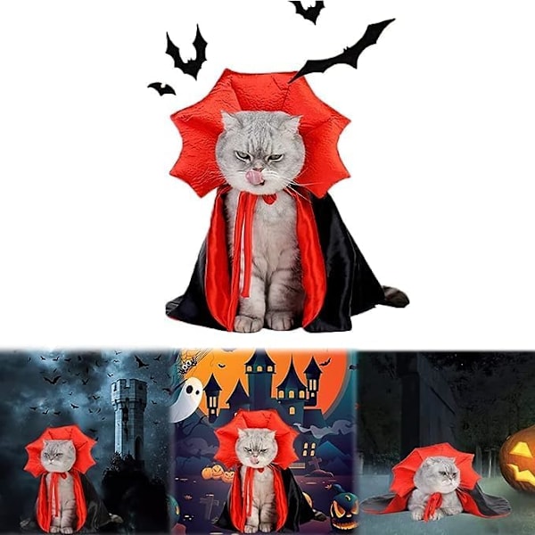 Kissan puku, viitta noidan hattu lemmikkieläinten tarvikkeet Halloween säädettävä lemmikkieläinten pukuvaatteet sarja, Halloween