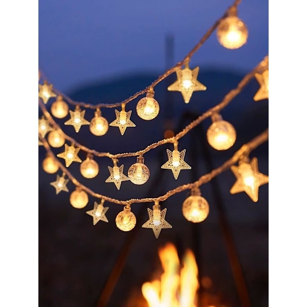 (B) Julgransljus 20ft 40 LED Fe-ljus USB-drivna Vattentäta Inomhus Utomhus Julgransljus Sovrumsfest