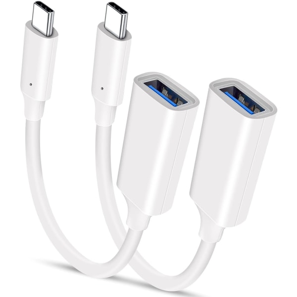 2 stk. Hvid USB C Han til USB 3.0 Hun Adapter 2-pak, Thunderbo