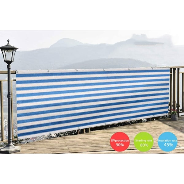 90 x 500 cm (blå), Roller Vertikal Markis Solskydd för balkong