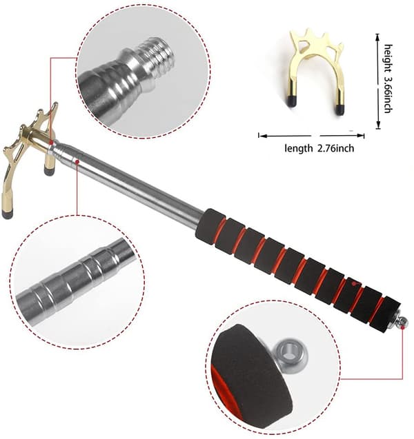 Retractable Snooker Pool Bridge Stick Pool Table Accessories Retractable Billiards Cue Rest with Remova