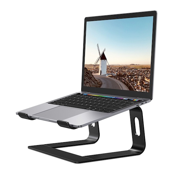 Bærbar computer stand, aluminiums computer riser, ergonomisk bærbar computer elevator til skrivebord,