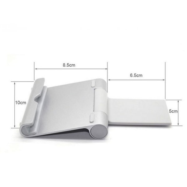 Silver Tablet Stand, Bärbar Justerbar Dock Stand, Fällbar De