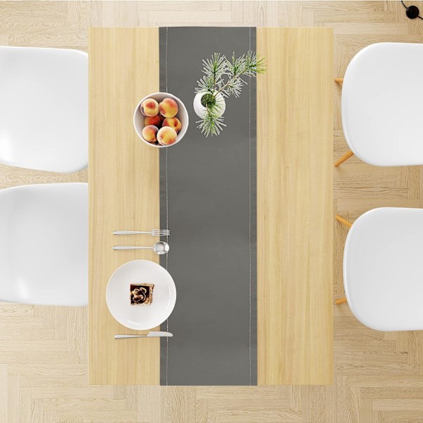 Grå bordslöpare med öppet mönster för matbord med 6 platser, storlek 32x180 cm | Dekorativt tyg för fest, h