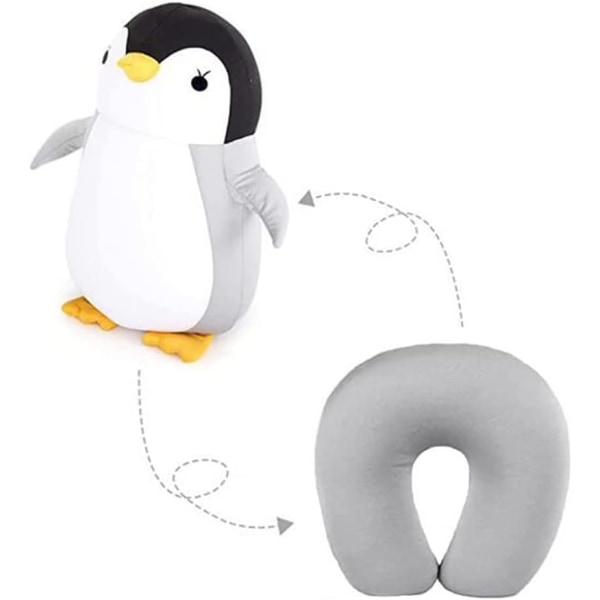 Nakkepute 2 i 1 U-formet pingvin nakkestøttepute - Reise