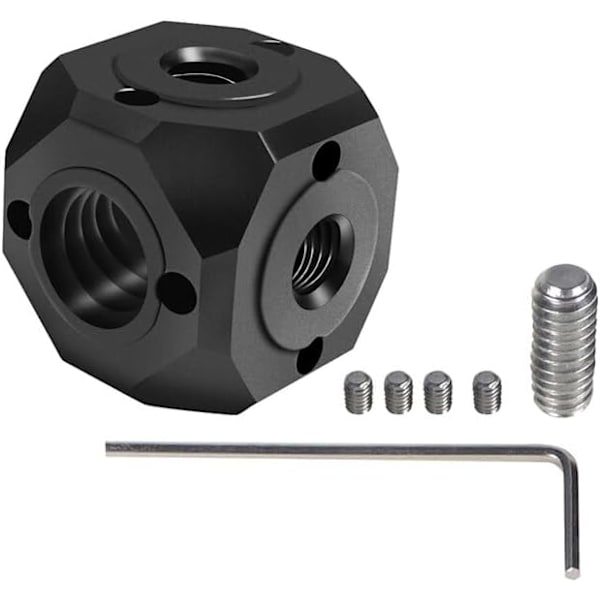 Ruuvinreikäkiinnike Magic Cubic Mount -sovitin 1/4\" 3/8\" Yhteensopiva GoPro DSLR -kameroiden häkin salaman kanssa