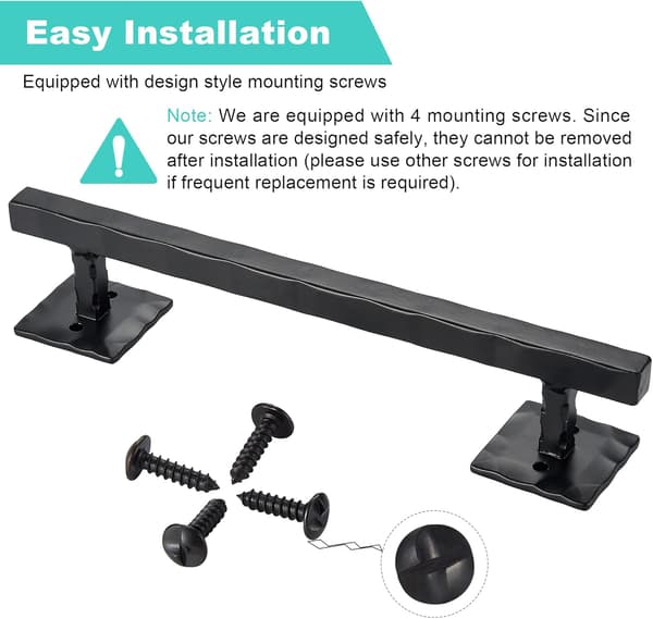 Skydedørsgreb til Låge, 12 Tommer Robust Stor Rustik Design Lågegreb, til DIY Skydedør, Port, Skur,