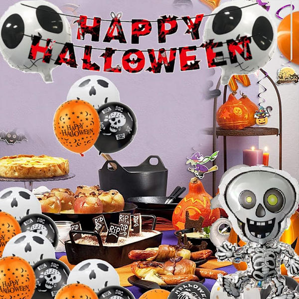 Halloween Dekorationssæt, Halloween Dekorationer Balloner, Halloween Dekoration, Happy Halloween Banne