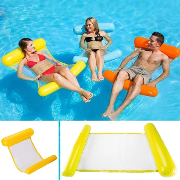 (Gul) Multifunktionell flytande hängmatta, uppblåsbar pool Float 4-i-1