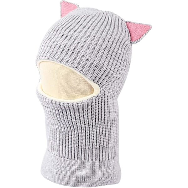 Barnelue, skjerf og kappe, vintervarm lue, babystrikket pompom, småbarns balaklava, halsvarmer F