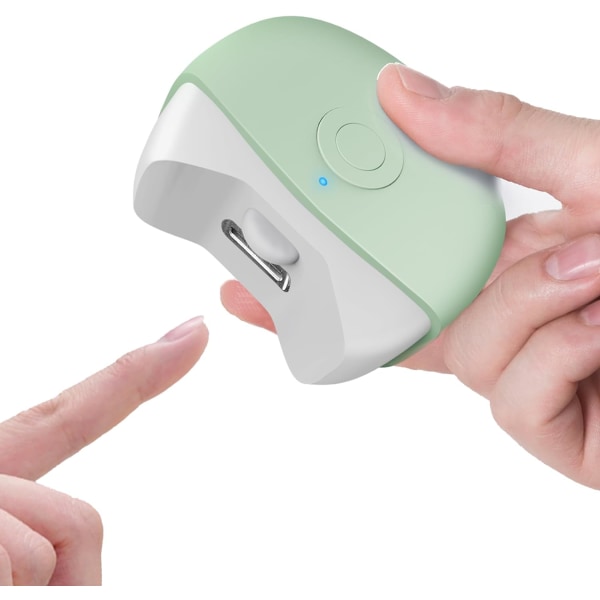 (Grønn)Elektrisk automatisk negleklipper med lett 2-hastighets finger
