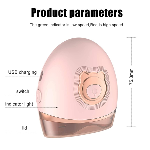 (Vaaleanpunainen) Sähköinen kynsileikkuri Kynsienleikkaaja Sähköiset kynsiviilat, Turvallinen