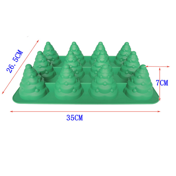 Silikonform 3D Juletre kake sjokolade kjeks